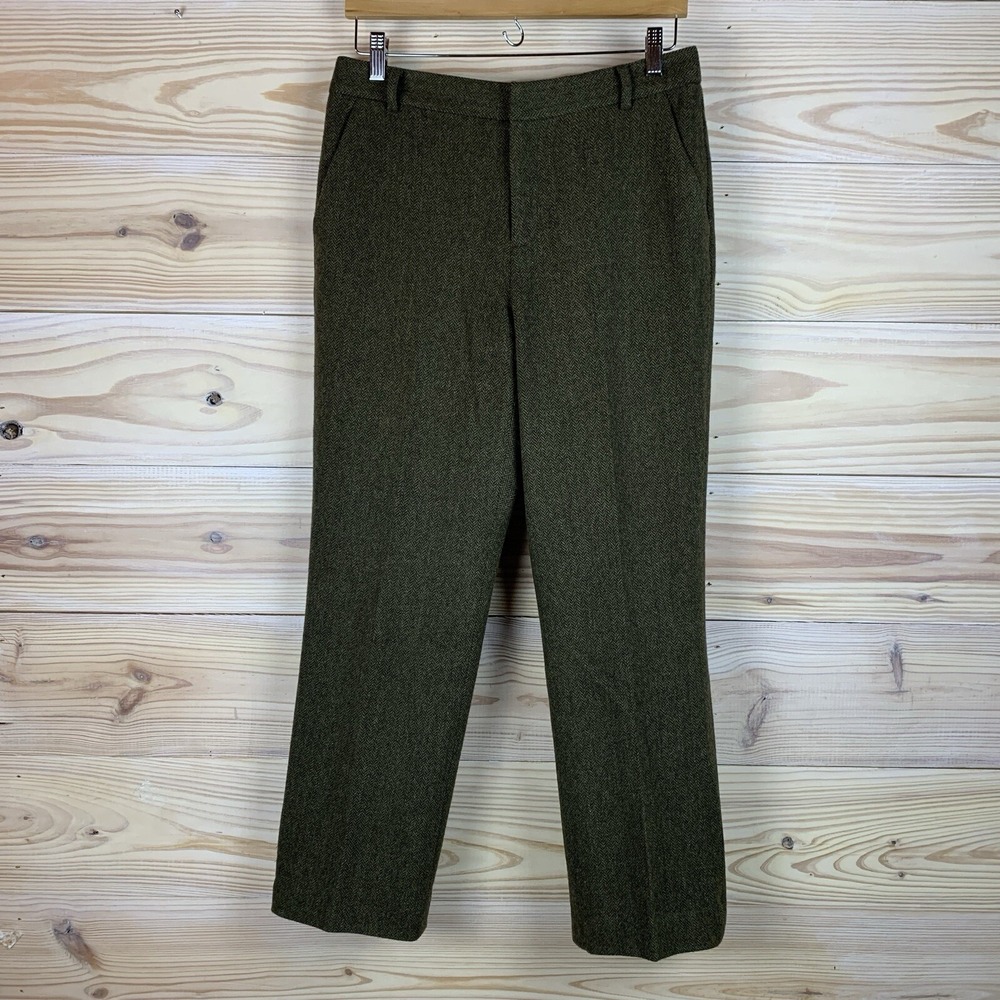 Chaps Dress Pants Womens 6 Herringbone Tweed Lined Wool Heritage‎ Preppy